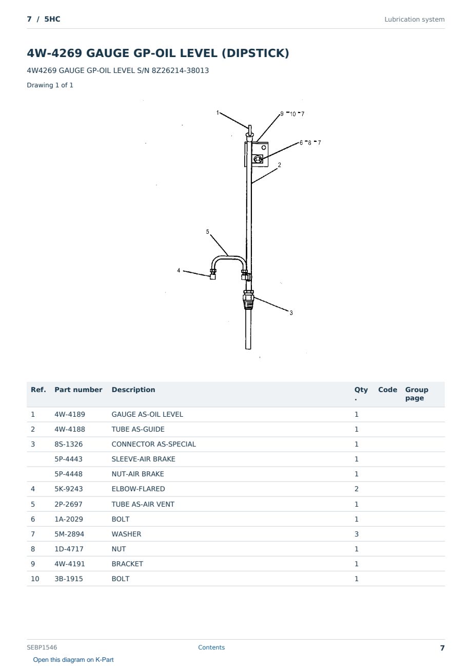 Caterpillar 7 S/N 5HC Partsbook SEBP1546 (English) - sample page 7 of 10 Caterpillar 7 S/N 5HC Partsbook SEBP1546 (English) - sample page 7 of 10