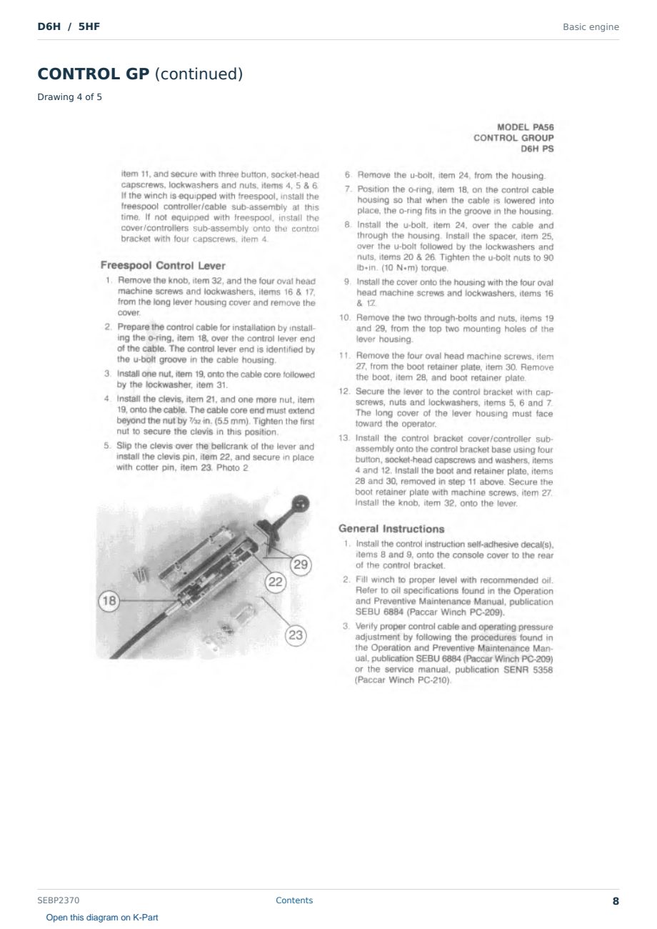 Caterpillar D6H S/N 5HF Partsbook SEBP2370 (English) - sample page 8 of 10 Caterpillar D6H S/N 5HF Partsbook SEBP2370 (English) - sample page 8 of 10