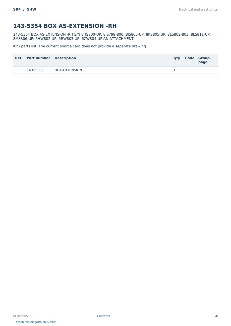Caterpillar SR4 S/N 5HW Partsbook SEBP2665 (English) - sample page 4 of 10 Caterpillar SR4 S/N 5HW Partsbook SEBP2665 (English) - sample page 4 of 10