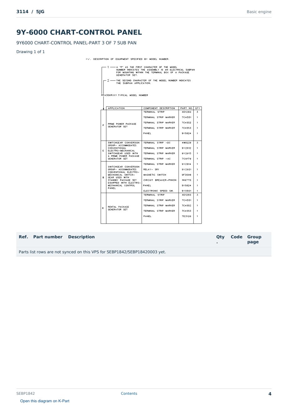 Caterpillar 3114 S/N 5JG Partsbook SEBP1842 (English) - sample page 4 of 10 Caterpillar 3114 S/N 5JG Partsbook SEBP1842 (English) - sample page 4 of 10
