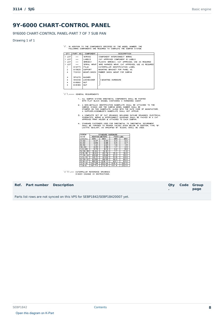Caterpillar 3114 S/N 5JG Partsbook SEBP1842 (English) - sample page 8 of 10 Caterpillar 3114 S/N 5JG Partsbook SEBP1842 (English) - sample page 8 of 10