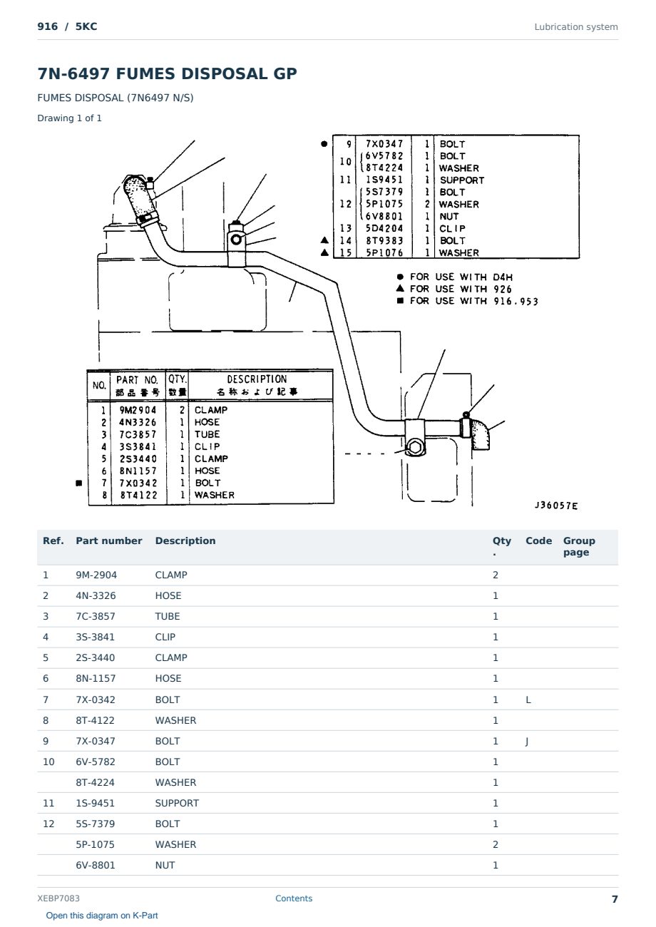 Caterpillar 916 S/N 5KC Partsbook XEBP7083 (English) - sample page 7 of 10 Caterpillar 916 S/N 5KC Partsbook XEBP7083 (English) - sample page 7 of 10