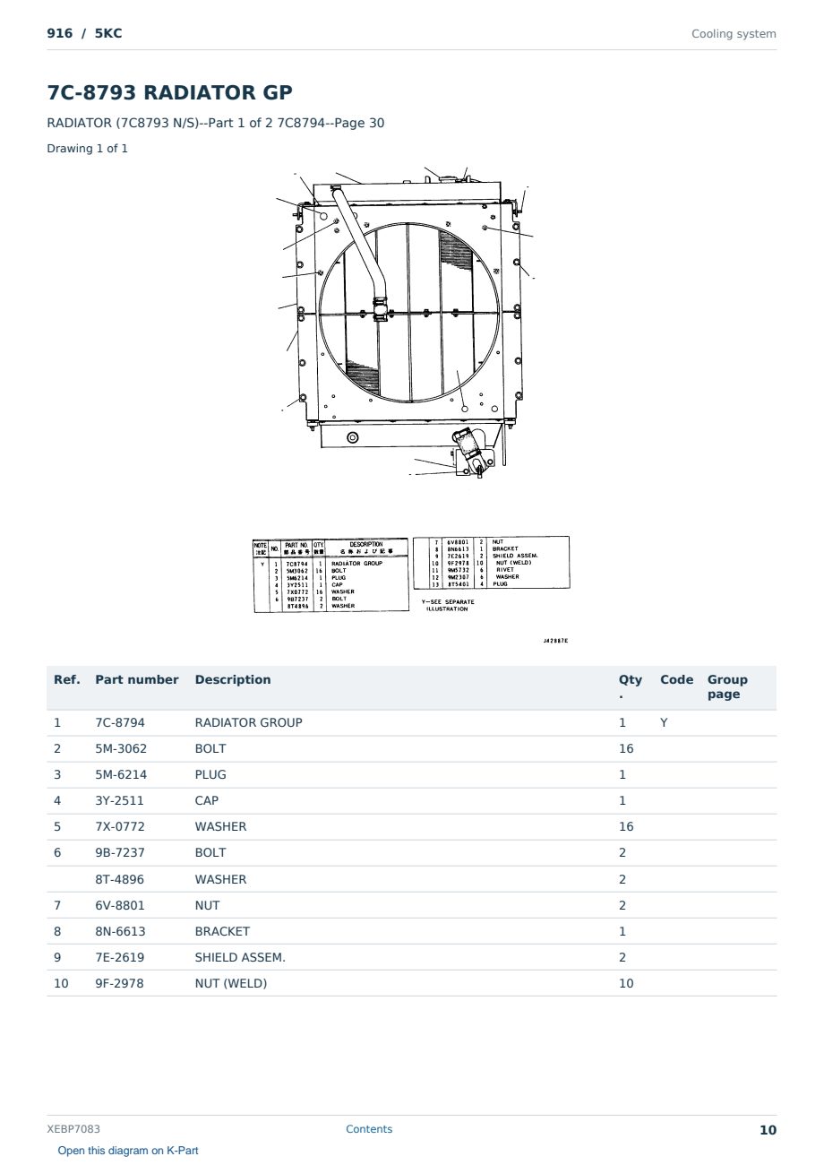 Caterpillar 916 S/N 5KC Partsbook XEBP7083 (English) - sample page 10 of 10 Caterpillar 916 S/N 5KC Partsbook XEBP7083 (English) - sample page 10 of 10