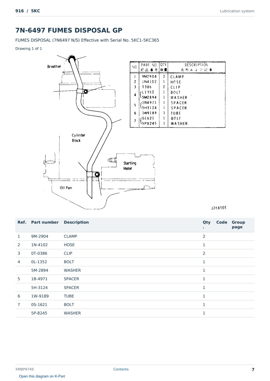 Caterpillar 916 S/N 5KC Partsbook XMBP9749 (English) - sample page 7 of 10 Caterpillar 916 S/N 5KC Partsbook XMBP9749 (English) - sample page 7 of 10
