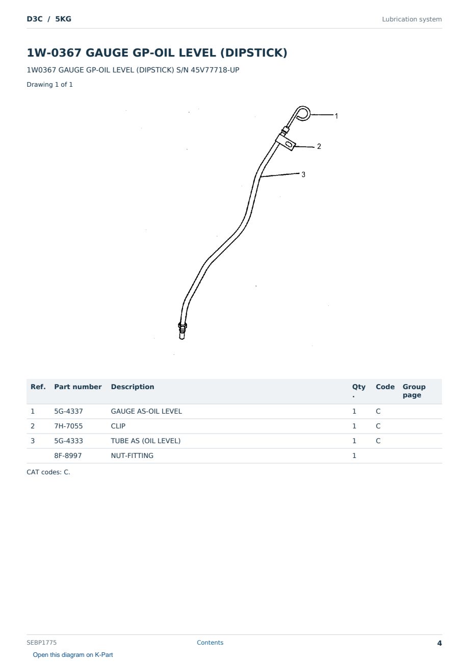 Caterpillar D3C S/N 5KG Partsbook SEBP1775 (English) - sample page 4 of 10 Caterpillar D3C S/N 5KG Partsbook SEBP1775 (English) - sample page 4 of 10