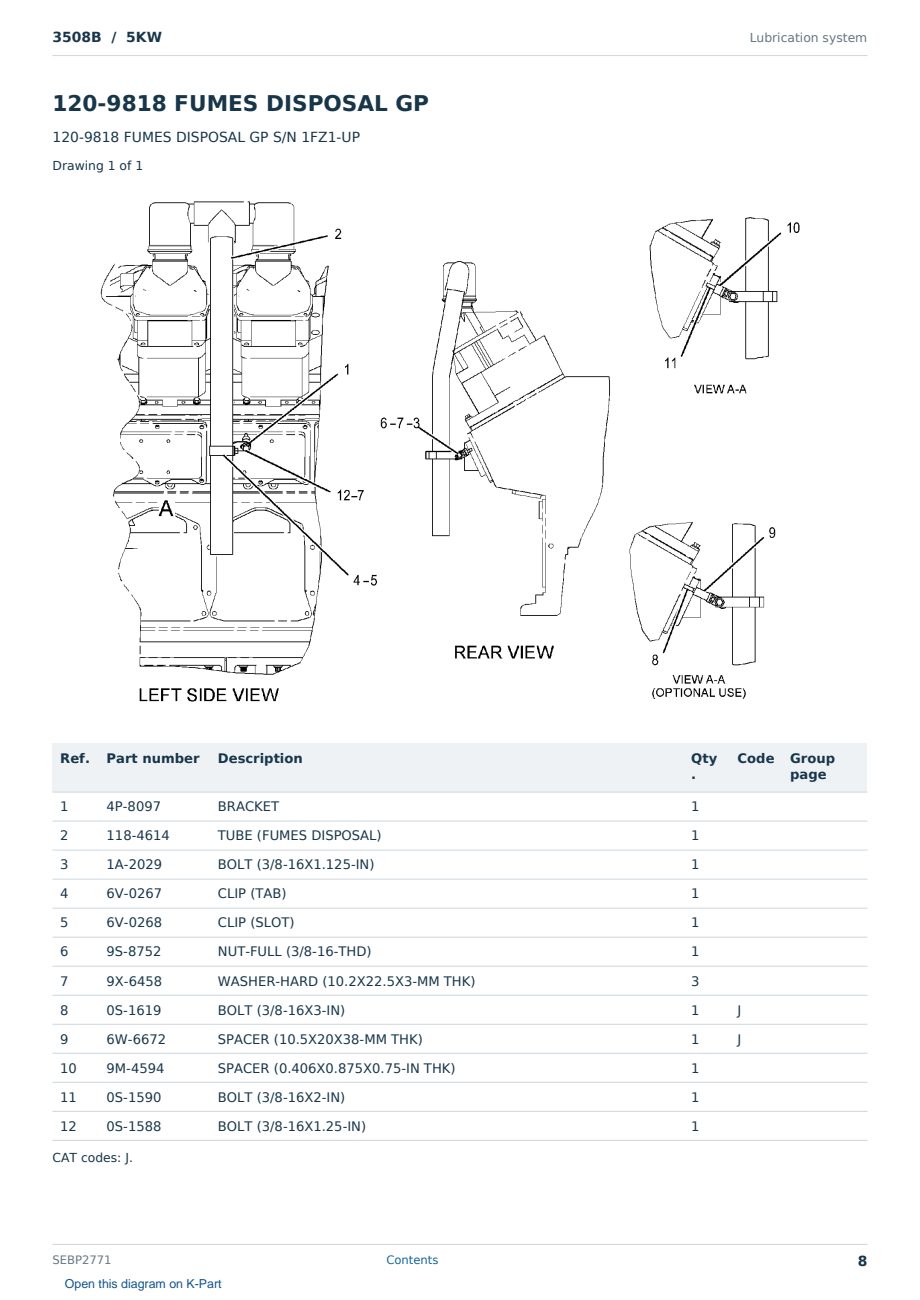 Caterpillar 3508B S/N 5KW Partsbook SEBP2771 (English) - sample page 8 of 10 Caterpillar 3508B S/N 5KW Partsbook SEBP2771 (English) - sample page 8 of 10