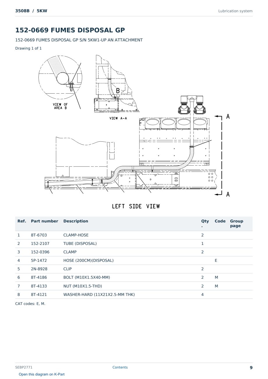 Caterpillar 3508B S/N 5KW Partsbook SEBP2771 (English) - sample page 9 of 10 Caterpillar 3508B S/N 5KW Partsbook SEBP2771 (English) - sample page 9 of 10