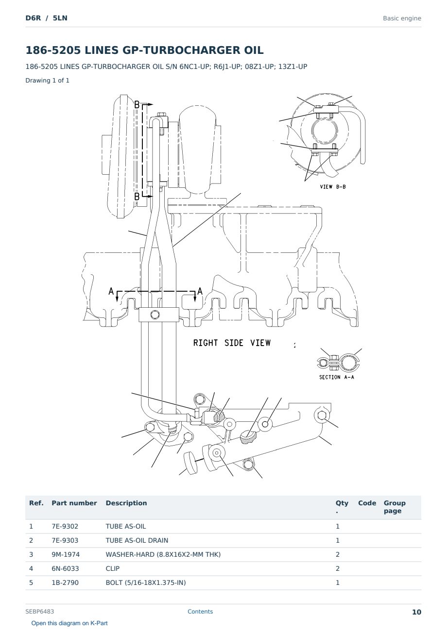 Caterpillar D6R S/N 5LN Partsbook SEBP6483 (English) - sample page 10 of 10 Caterpillar D6R S/N 5LN Partsbook SEBP6483 (English) - sample page 10 of 10