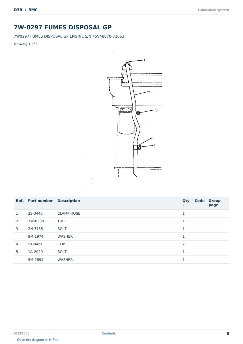 Caterpillar D3B S/N 5MC Partsbook SEBP1556 (English) - sample page 6 of 10 Caterpillar D3B S/N 5MC Partsbook SEBP1556 (English) - sample page 6 of 10