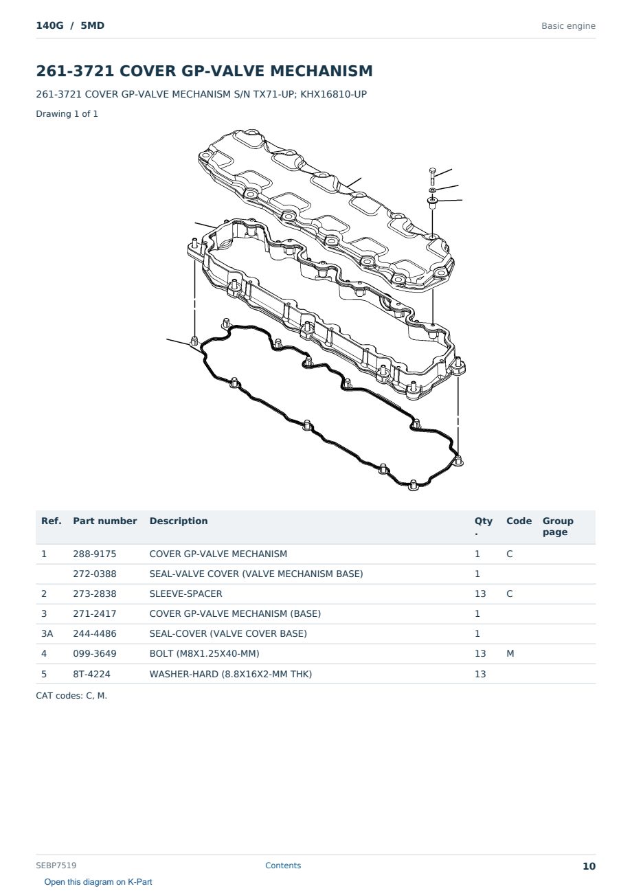 Caterpillar 140G S/N 5MD Partsbook SEBP7519 (English) - sample page 10 of 10 Caterpillar 140G S/N 5MD Partsbook SEBP7519 (English) - sample page 10 of 10