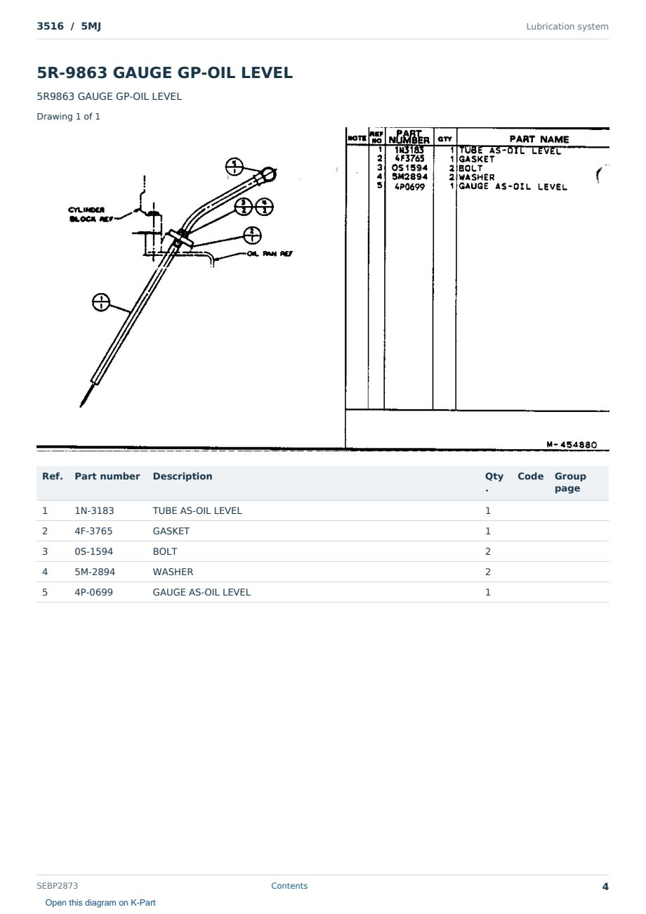 Caterpillar 3516 S/N 5MJ Partsbook SEBP2873 (English) - sample page 4 of 10 Caterpillar 3516 S/N 5MJ Partsbook SEBP2873 (English) - sample page 4 of 10
