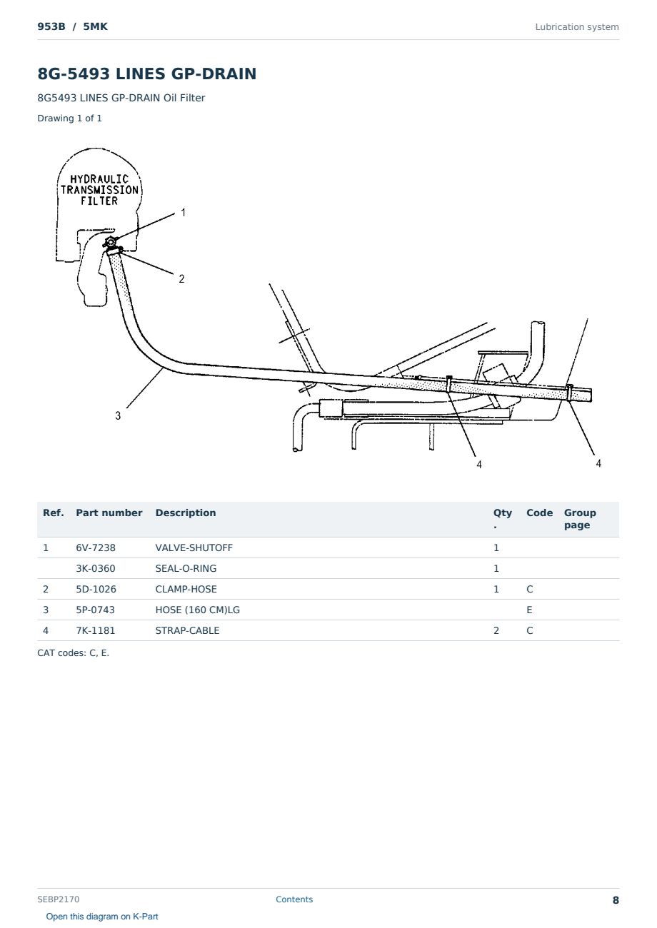 Caterpillar 953B S/N 5MK Partsbook SEBP2170 (English) - sample page 8 of 10 Caterpillar 953B S/N 5MK Partsbook SEBP2170 (English) - sample page 8 of 10