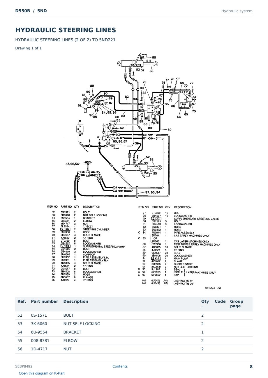 Caterpillar D550B S/N 5ND Partsbook SEBP8492 (English) - sample page 8 of 10 Caterpillar D550B S/N 5ND Partsbook SEBP8492 (English) - sample page 8 of 10