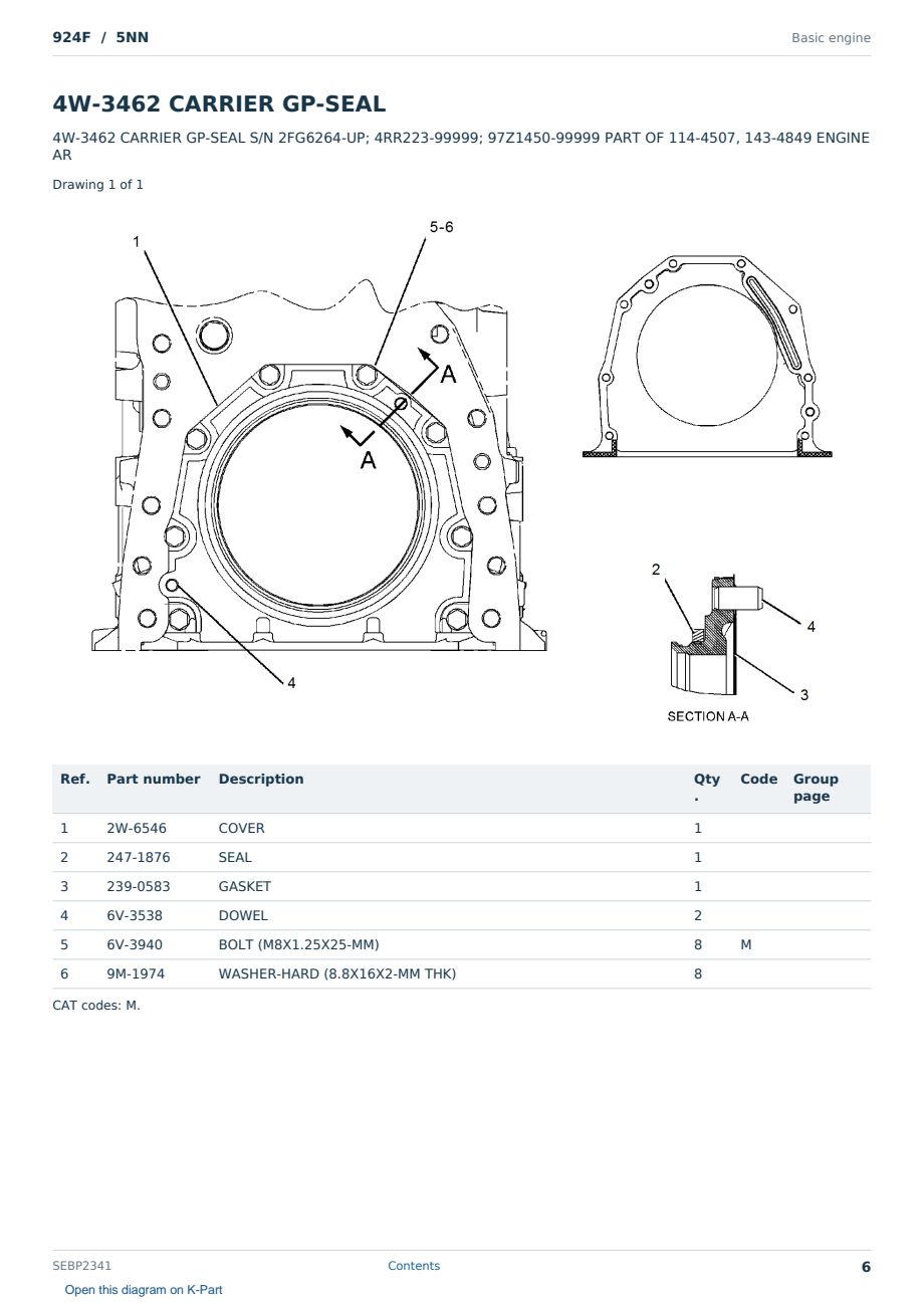 Caterpillar 924F S/N 5NN Partsbook SEBP2341 (English) - sample page 6 of 10 Caterpillar 924F S/N 5NN Partsbook SEBP2341 (English) - sample page 6 of 10