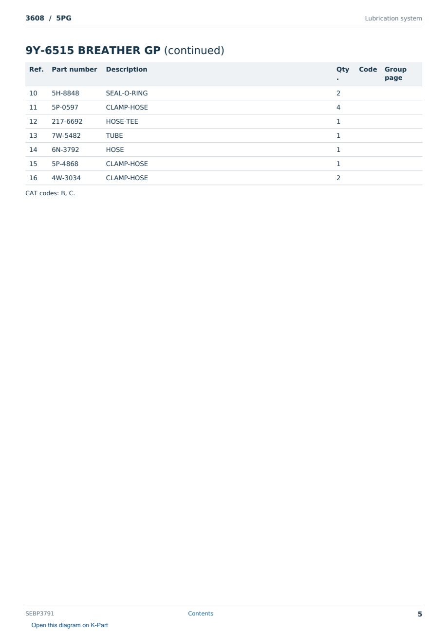 Caterpillar 3608 S/N 5PG Partsbook SEBP3791 (English) - sample page 5 of 10 Caterpillar 3608 S/N 5PG Partsbook SEBP3791 (English) - sample page 5 of 10