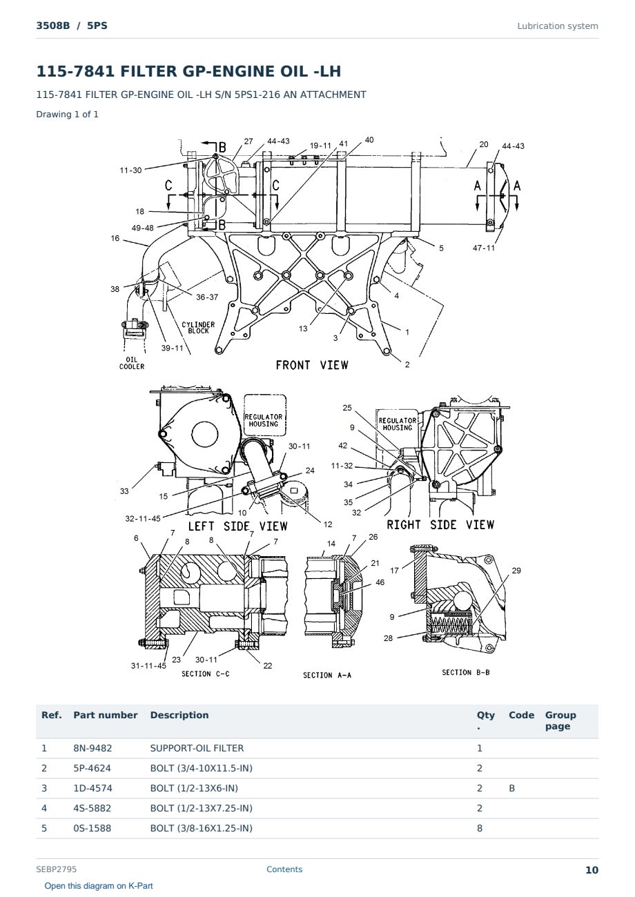 Caterpillar 3508B S/N 5PS Partsbook SEBP2795 (English) - sample page 10 of 10 Caterpillar 3508B S/N 5PS Partsbook SEBP2795 (English) - sample page 10 of 10
