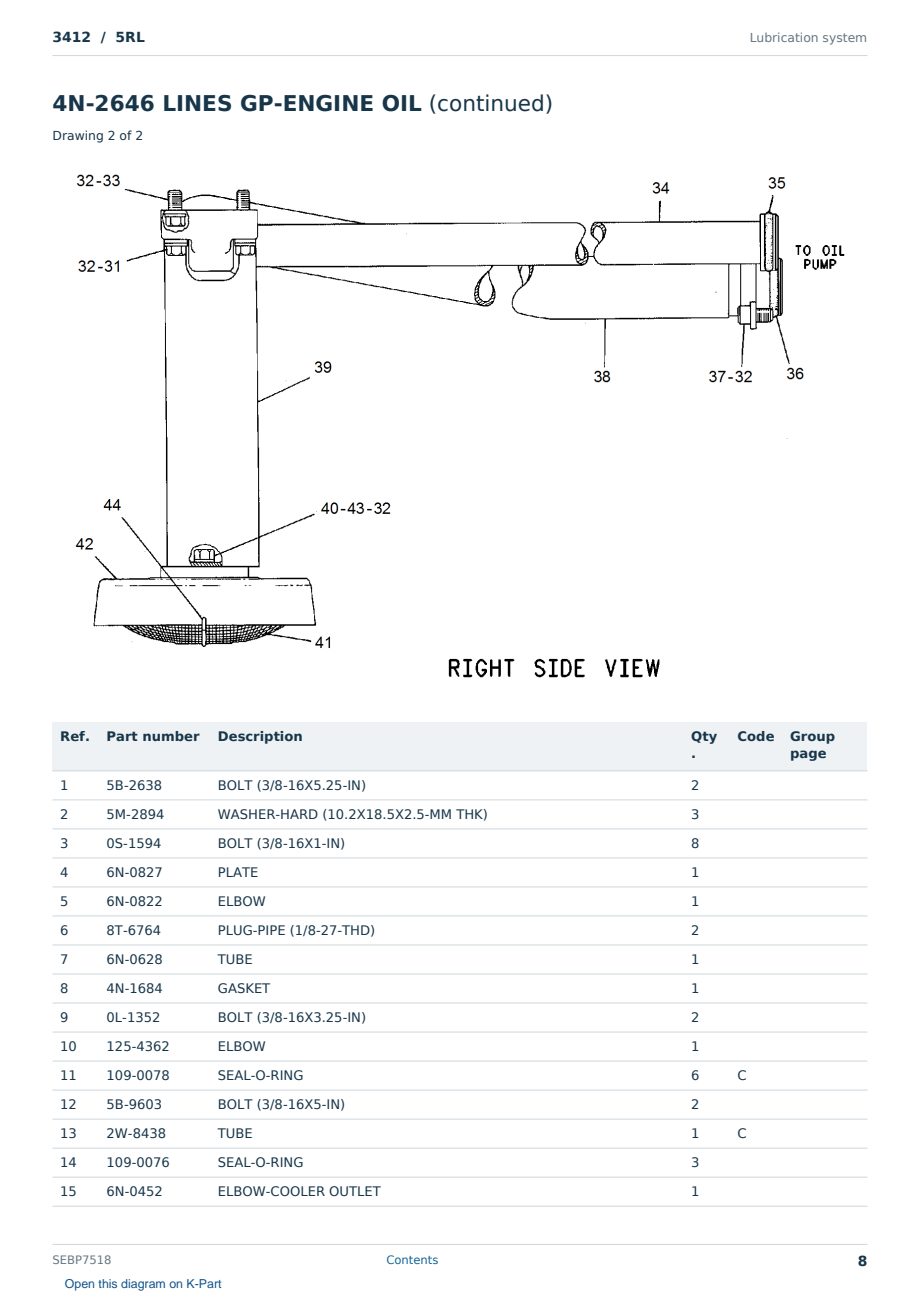 Caterpillar 3412 S/N 5RL Partsbook SEBP7518 (English) - sample page 8 of 10 Caterpillar 3412 S/N 5RL Partsbook SEBP7518 (English) - sample page 8 of 10