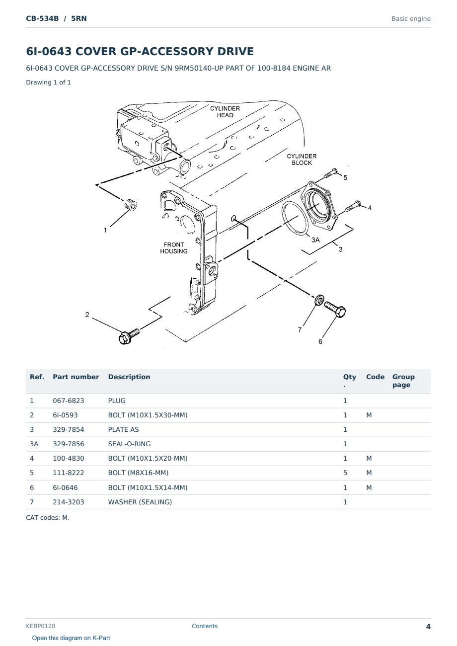 Caterpillar CB-534B S/N 5RN Partsbook KEBP0128 (English) - sample page 4 of 10 Caterpillar CB-534B S/N 5RN Partsbook KEBP0128 (English) - sample page 4 of 10