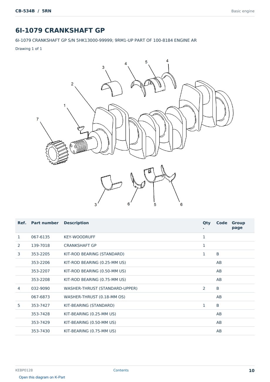 Caterpillar CB-534B S/N 5RN Partsbook KEBP0128 (English) - sample page 10 of 10 Caterpillar CB-534B S/N 5RN Partsbook KEBP0128 (English) - sample page 10 of 10