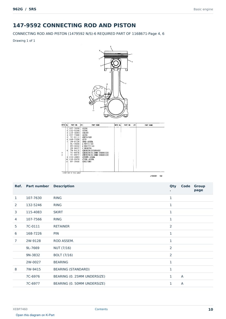 Caterpillar 962G S/N 5RS Partsbook XEBP7460 (English) - sample page 10 of 10 Caterpillar 962G S/N 5RS Partsbook XEBP7460 (English) - sample page 10 of 10
