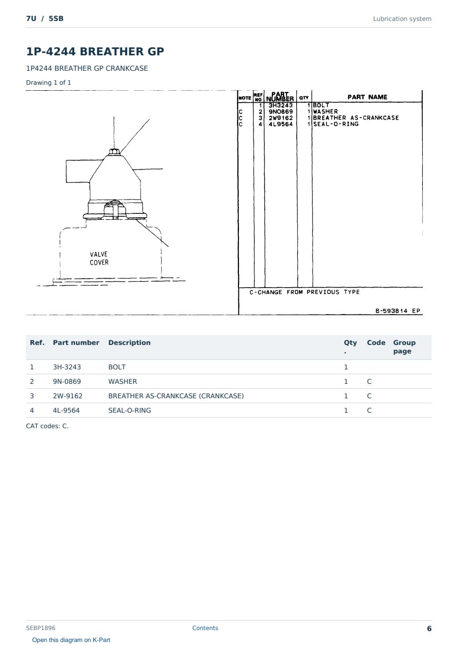 Caterpillar 7U S/N 5SB Partsbook SEBP1896 (English) - sample page 6 of 10 Caterpillar 7U S/N 5SB Partsbook SEBP1896 (English) - sample page 6 of 10