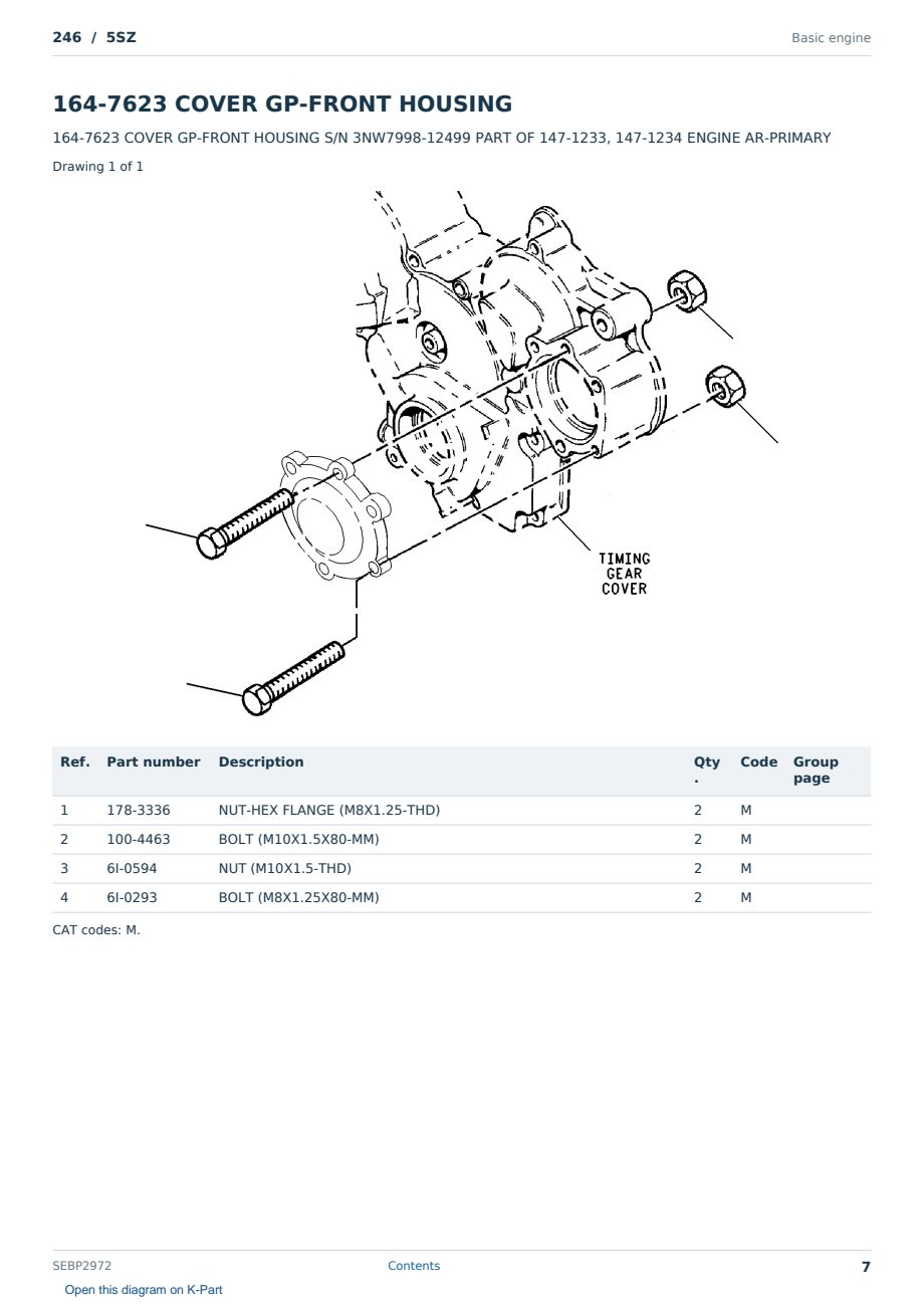 Caterpillar 246 S/N 5SZ Partsbook SEBP2972 (English) - sample page 7 of 10 Caterpillar 246 S/N 5SZ Partsbook SEBP2972 (English) - sample page 7 of 10