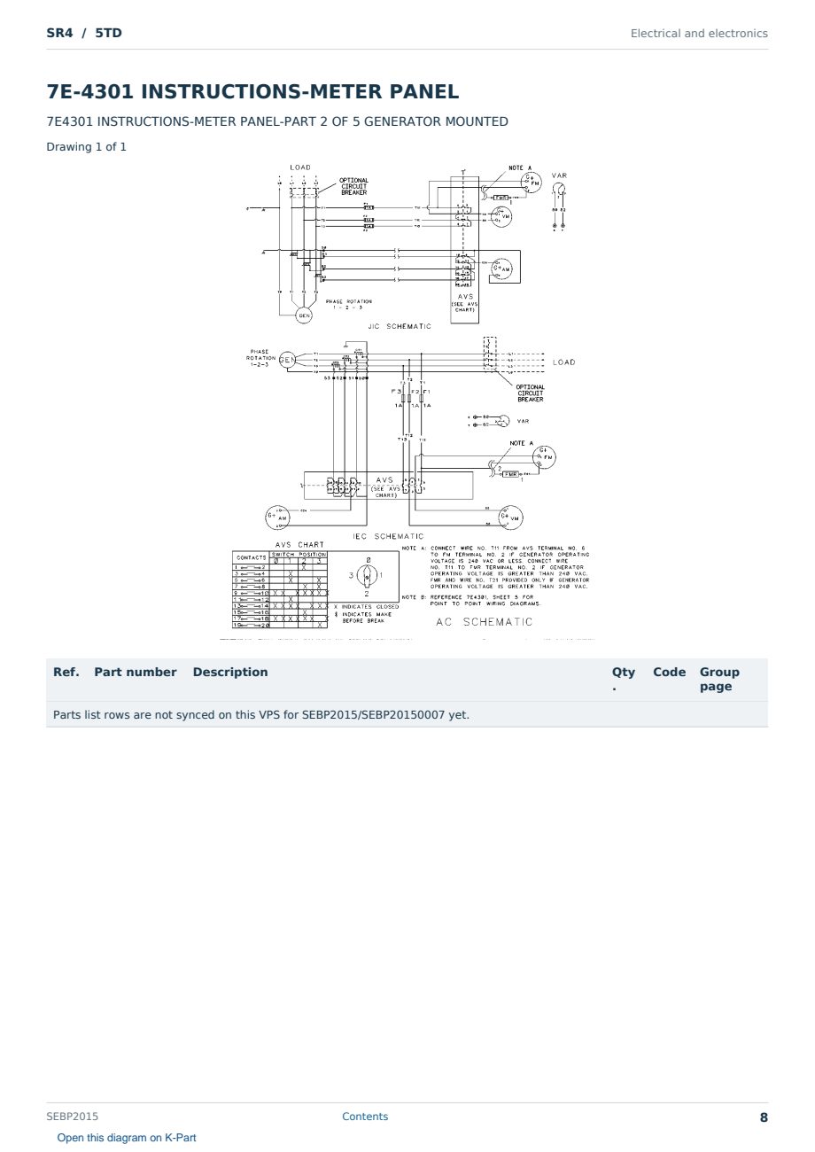 Caterpillar SR4 S/N 5TD Partsbook SEBP2015 (English) - sample page 8 of 10 Caterpillar SR4 S/N 5TD Partsbook SEBP2015 (English) - sample page 8 of 10
