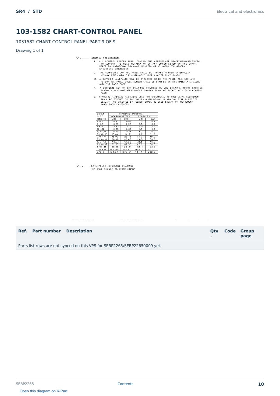 Caterpillar SR4 S/N 5TD Partsbook SEBP2265 (English) - sample page 10 of 10 Caterpillar SR4 S/N 5TD Partsbook SEBP2265 (English) - sample page 10 of 10