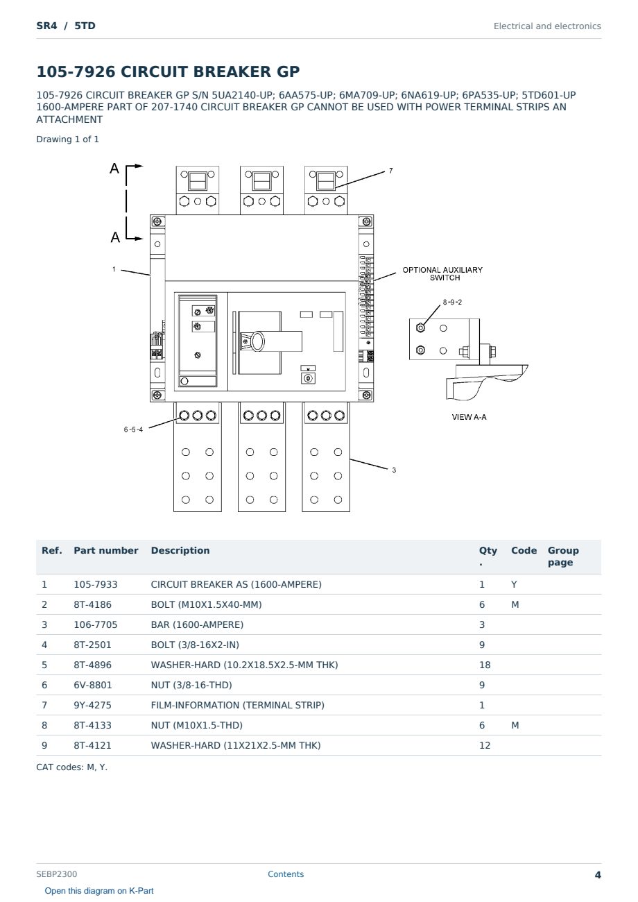 Caterpillar SR4 S/N 5TD Partsbook SEBP2300 (English) - sample page 4 of 10 Caterpillar SR4 S/N 5TD Partsbook SEBP2300 (English) - sample page 4 of 10