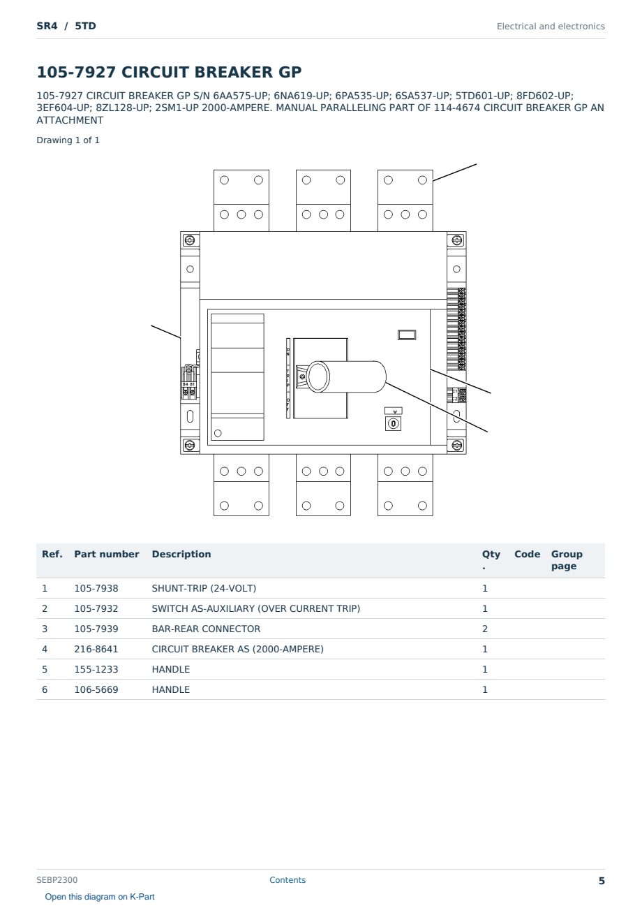 Caterpillar SR4 S/N 5TD Partsbook SEBP2300 (English) - sample page 5 of 10 Caterpillar SR4 S/N 5TD Partsbook SEBP2300 (English) - sample page 5 of 10