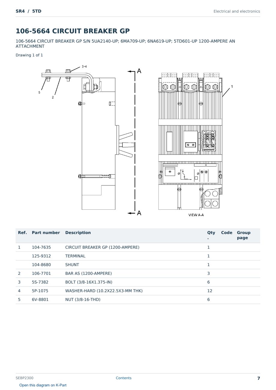 Caterpillar SR4 S/N 5TD Partsbook SEBP2300 (English) - sample page 7 of 10 Caterpillar SR4 S/N 5TD Partsbook SEBP2300 (English) - sample page 7 of 10