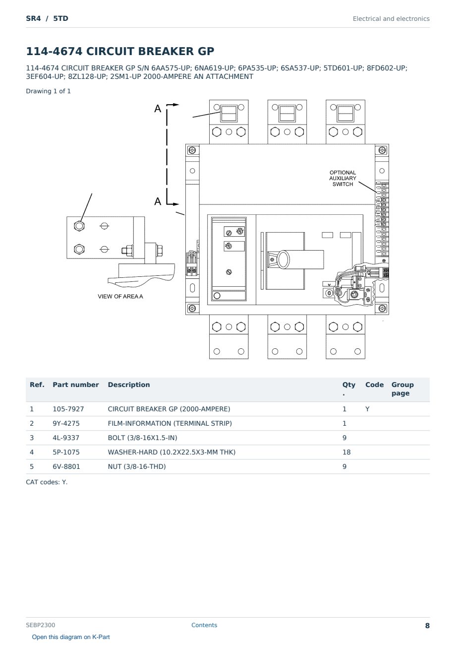 Caterpillar SR4 S/N 5TD Partsbook SEBP2300 (English) - sample page 8 of 10 Caterpillar SR4 S/N 5TD Partsbook SEBP2300 (English) - sample page 8 of 10