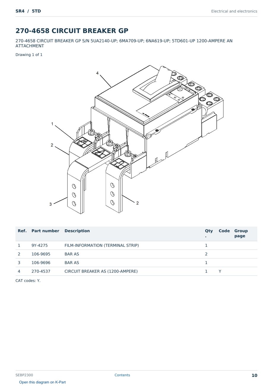 Caterpillar SR4 S/N 5TD Partsbook SEBP2300 (English) - sample page 10 of 10 Caterpillar SR4 S/N 5TD Partsbook SEBP2300 (English) - sample page 10 of 10