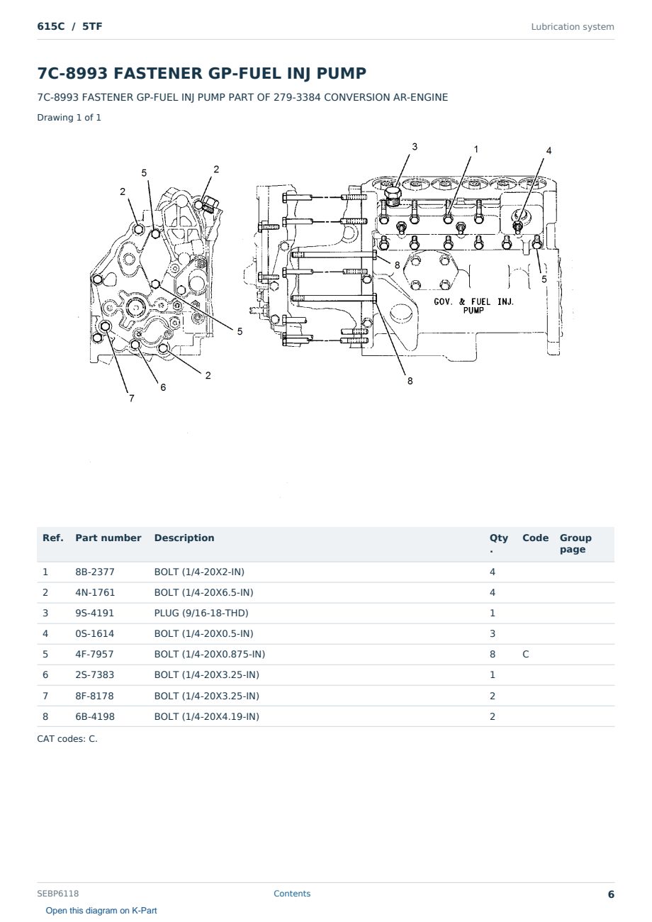 Caterpillar 615C S/N 5TF Partsbook SEBP6118 (English) - sample page 6 of 10 Caterpillar 615C S/N 5TF Partsbook SEBP6118 (English) - sample page 6 of 10