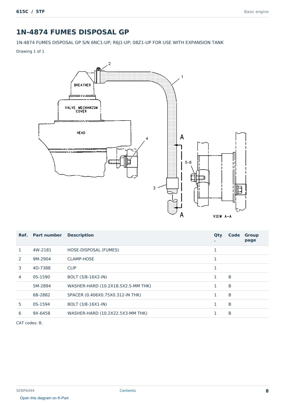 Caterpillar 615C S/N 5TF Partsbook SEBP6494 (English) - sample page 8 of 10 Caterpillar 615C S/N 5TF Partsbook SEBP6494 (English) - sample page 8 of 10