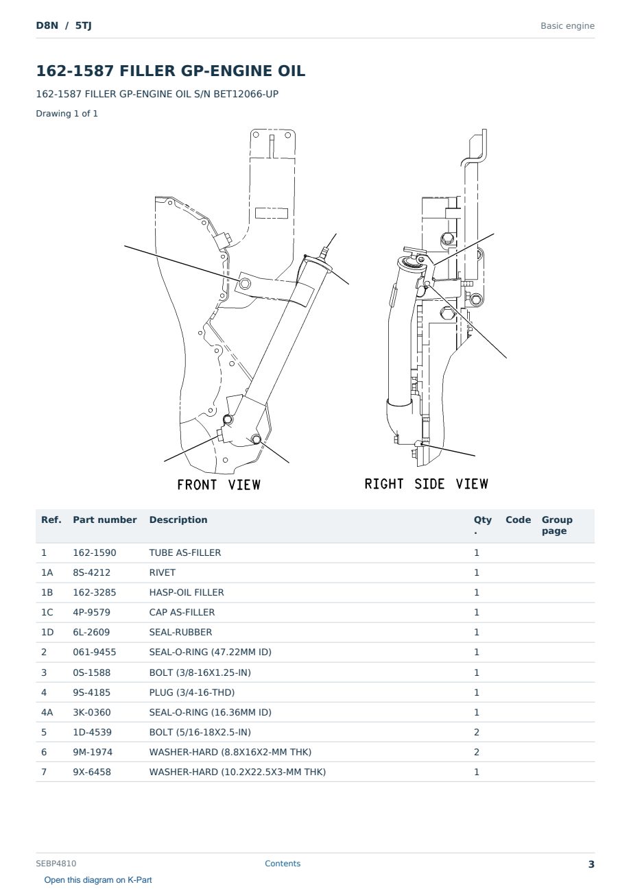 Caterpillar D8N S/N 5TJ Partsbook SEBP4810 (English) - sample page 3 of 10 Caterpillar D8N S/N 5TJ Partsbook SEBP4810 (English) - sample page 3 of 10