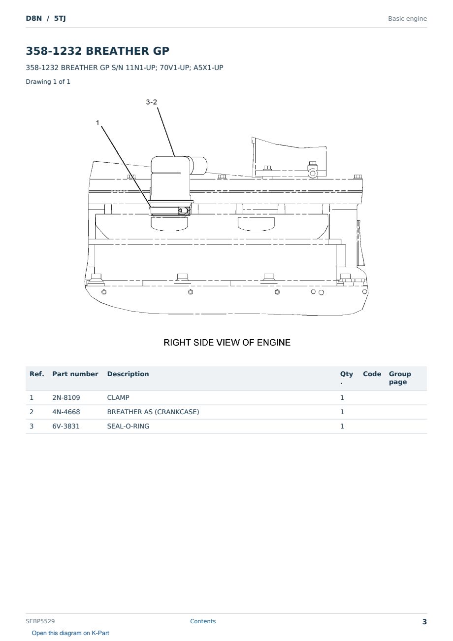Caterpillar D8N S/N 5TJ Partsbook SEBP5529 (English) - sample page 3 of 10 Caterpillar D8N S/N 5TJ Partsbook SEBP5529 (English) - sample page 3 of 10