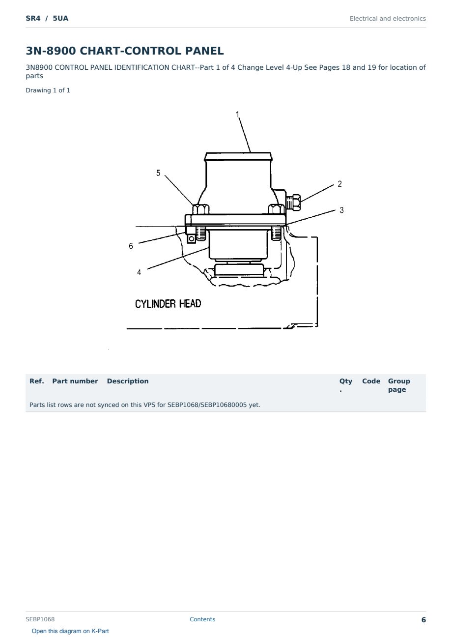 Caterpillar SR4 S/N 5UA Partsbook SEBP1068 (English) - sample page 6 of 10 Caterpillar SR4 S/N 5UA Partsbook SEBP1068 (English) - sample page 6 of 10