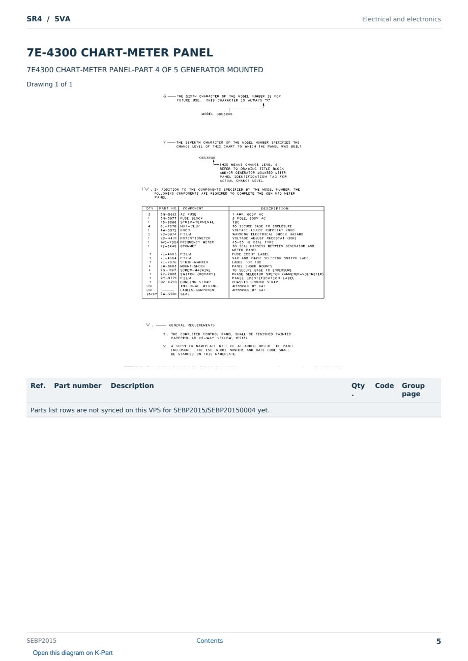 Caterpillar SR4 S/N 5VA Partsbook SEBP2015 (English) - sample page 5 of 10 Caterpillar SR4 S/N 5VA Partsbook SEBP2015 (English) - sample page 5 of 10