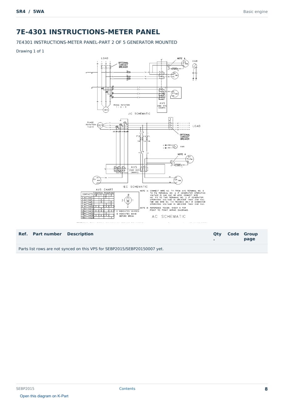 Caterpillar SR4 S/N 5WA Partsbook SEBP2015 (English) - sample page 8 of 10 Caterpillar SR4 S/N 5WA Partsbook SEBP2015 (English) - sample page 8 of 10