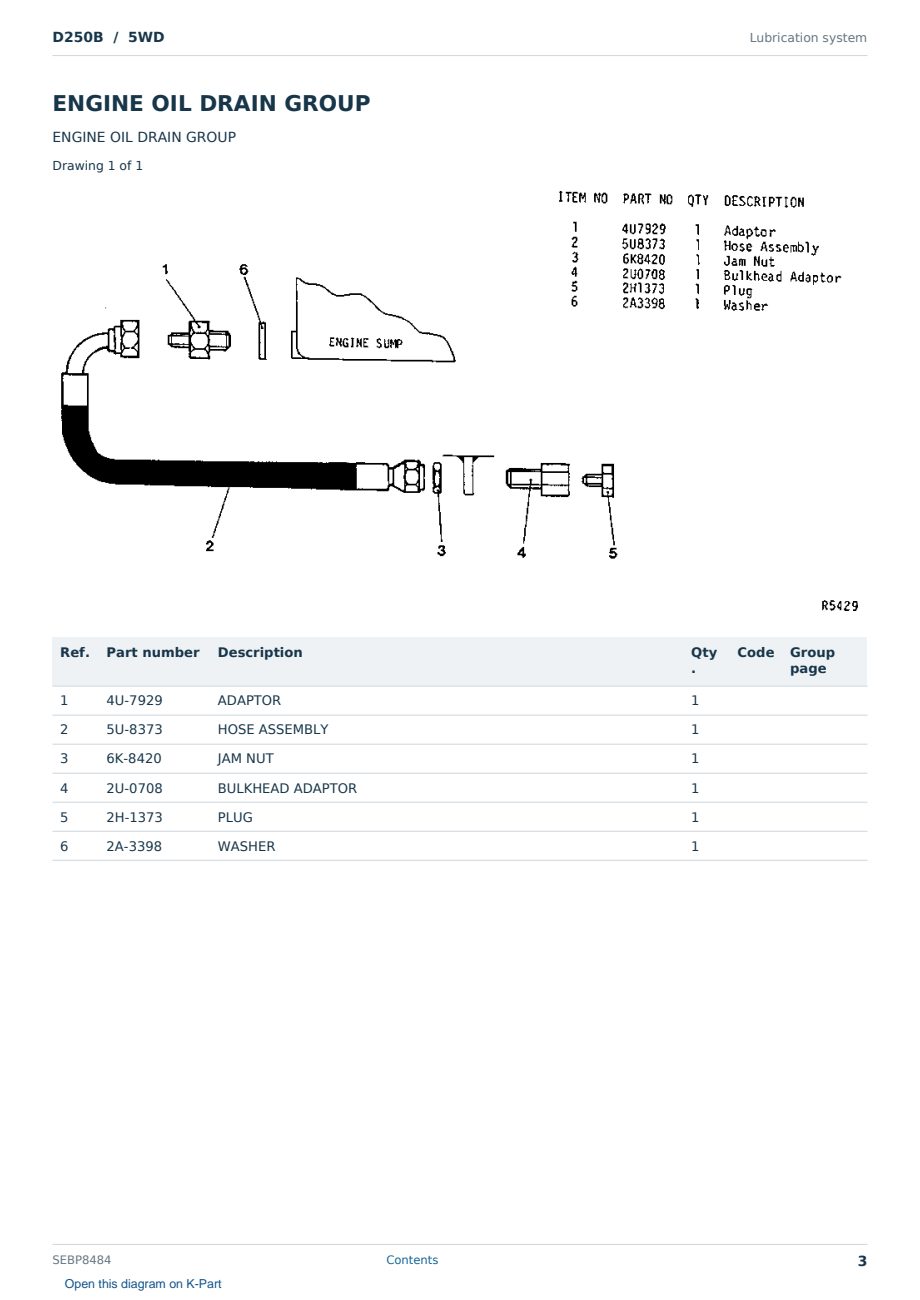 Caterpillar D250B S/N 5WD Partsbook SEBP8484 (English) - sample page 3 of 10 Caterpillar D250B S/N 5WD Partsbook SEBP8484 (English) - sample page 3 of 10
