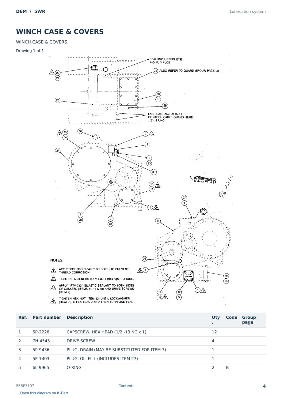 Caterpillar D6M S/N 5WR Partsbook SEBP3107 (English) - sample page 4 of 10 Caterpillar D6M S/N 5WR Partsbook SEBP3107 (English) - sample page 4 of 10