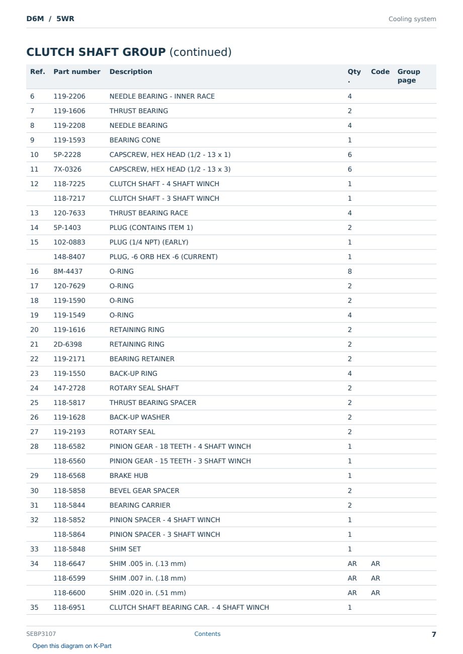 Caterpillar D6M S/N 5WR Partsbook SEBP3107 (English) - sample page 7 of 10 Caterpillar D6M S/N 5WR Partsbook SEBP3107 (English) - sample page 7 of 10