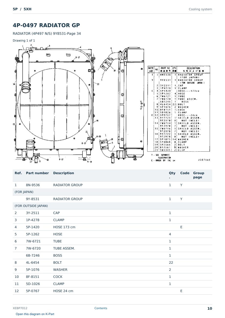 Caterpillar 5P S/N 5XH Partsbook XEBP7012 (English) - sample page 10 of 10 Caterpillar 5P S/N 5XH Partsbook XEBP7012 (English) - sample page 10 of 10