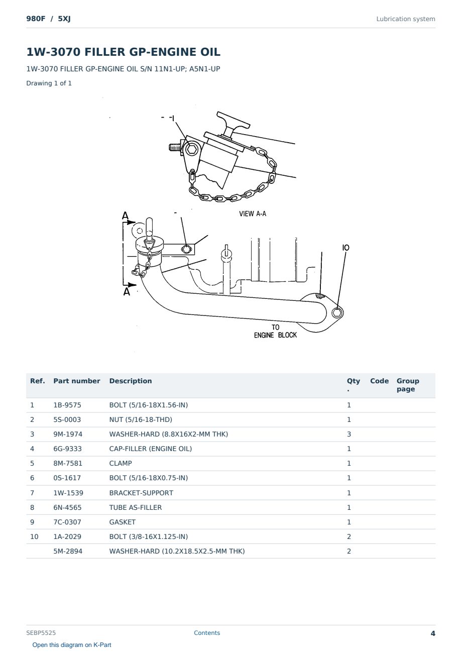 Caterpillar 980F S/N 5XJ Partsbook SEBP5525 (English) - sample page 4 of 10 Caterpillar 980F S/N 5XJ Partsbook SEBP5525 (English) - sample page 4 of 10