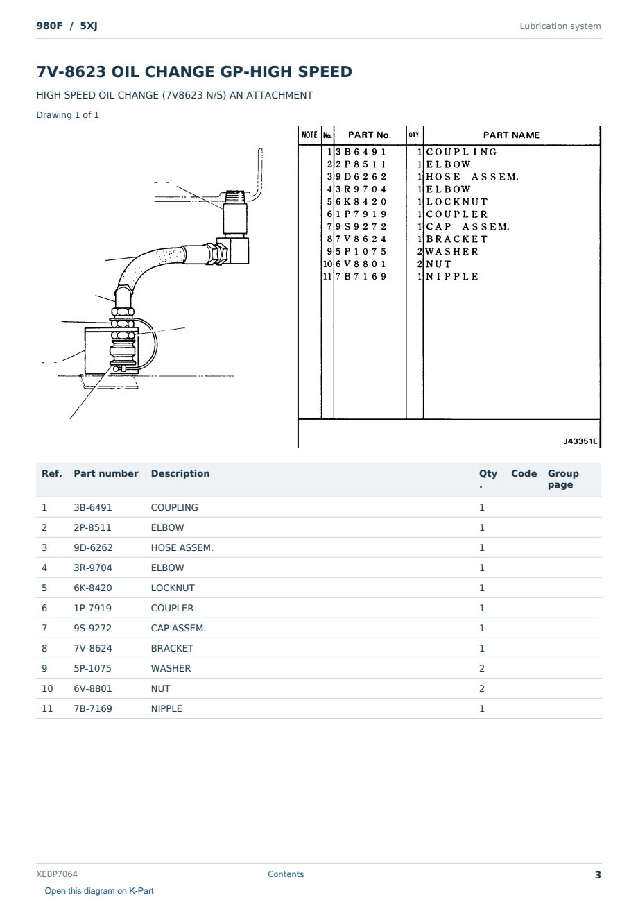 Caterpillar 980F S/N 5XJ Partsbook XEBP7064 (English) - sample page 3 of 10 Caterpillar 980F S/N 5XJ Partsbook XEBP7064 (English) - sample page 3 of 10