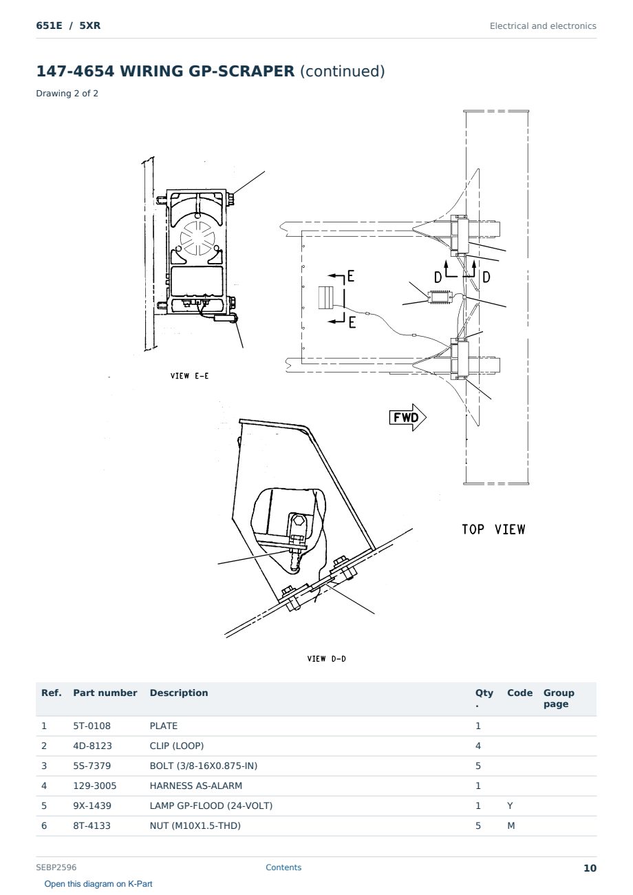 Caterpillar 651E S/N 5XR Partsbook SEBP2596 (English) - sample page 10 of 10 Caterpillar 651E S/N 5XR Partsbook SEBP2596 (English) - sample page 10 of 10