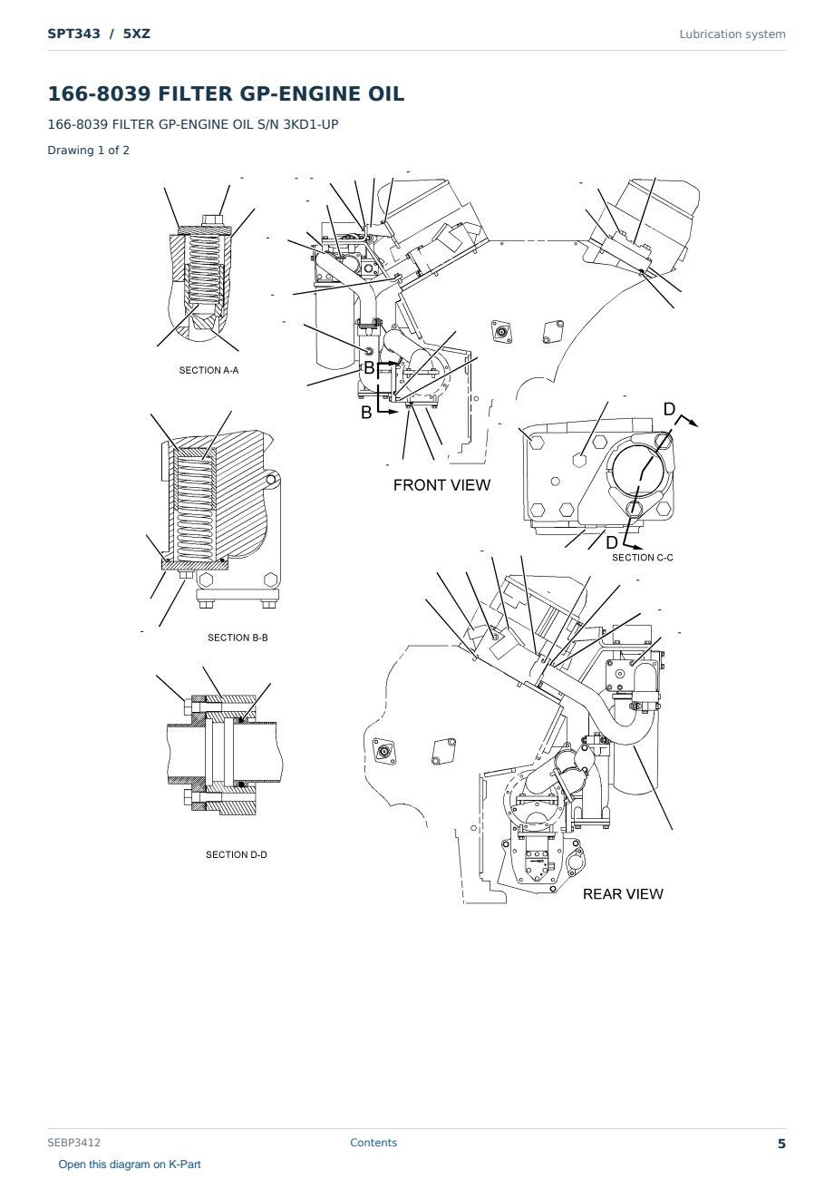 Caterpillar SPT343 S/N 5XZ Partsbook SEBP3412 (English) - sample page 5 of 10 Caterpillar SPT343 S/N 5XZ Partsbook SEBP3412 (English) - sample page 5 of 10