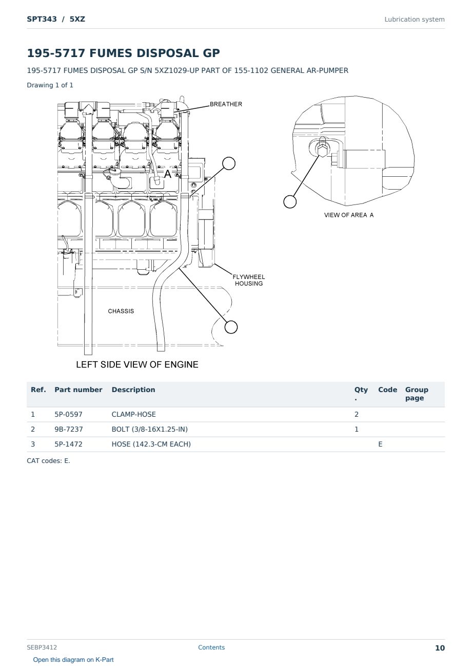 Caterpillar SPT343 S/N 5XZ Partsbook SEBP3412 (English) - sample page 10 of 10 Caterpillar SPT343 S/N 5XZ Partsbook SEBP3412 (English) - sample page 10 of 10