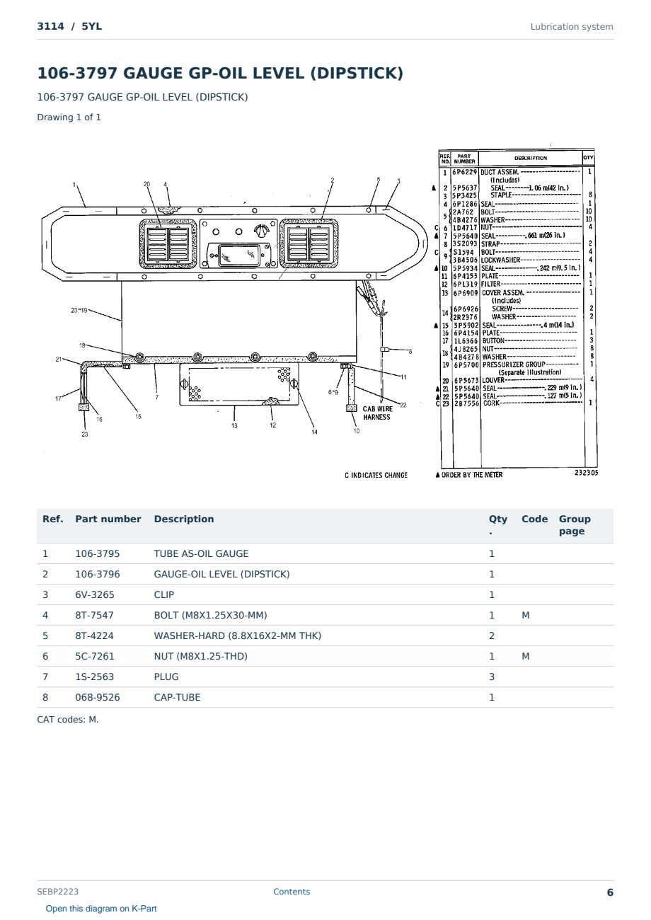 Caterpillar 3114 S/N 5YL Partsbook SEBP2223 (English) - sample page 6 of 10 Caterpillar 3114 S/N 5YL Partsbook SEBP2223 (English) - sample page 6 of 10